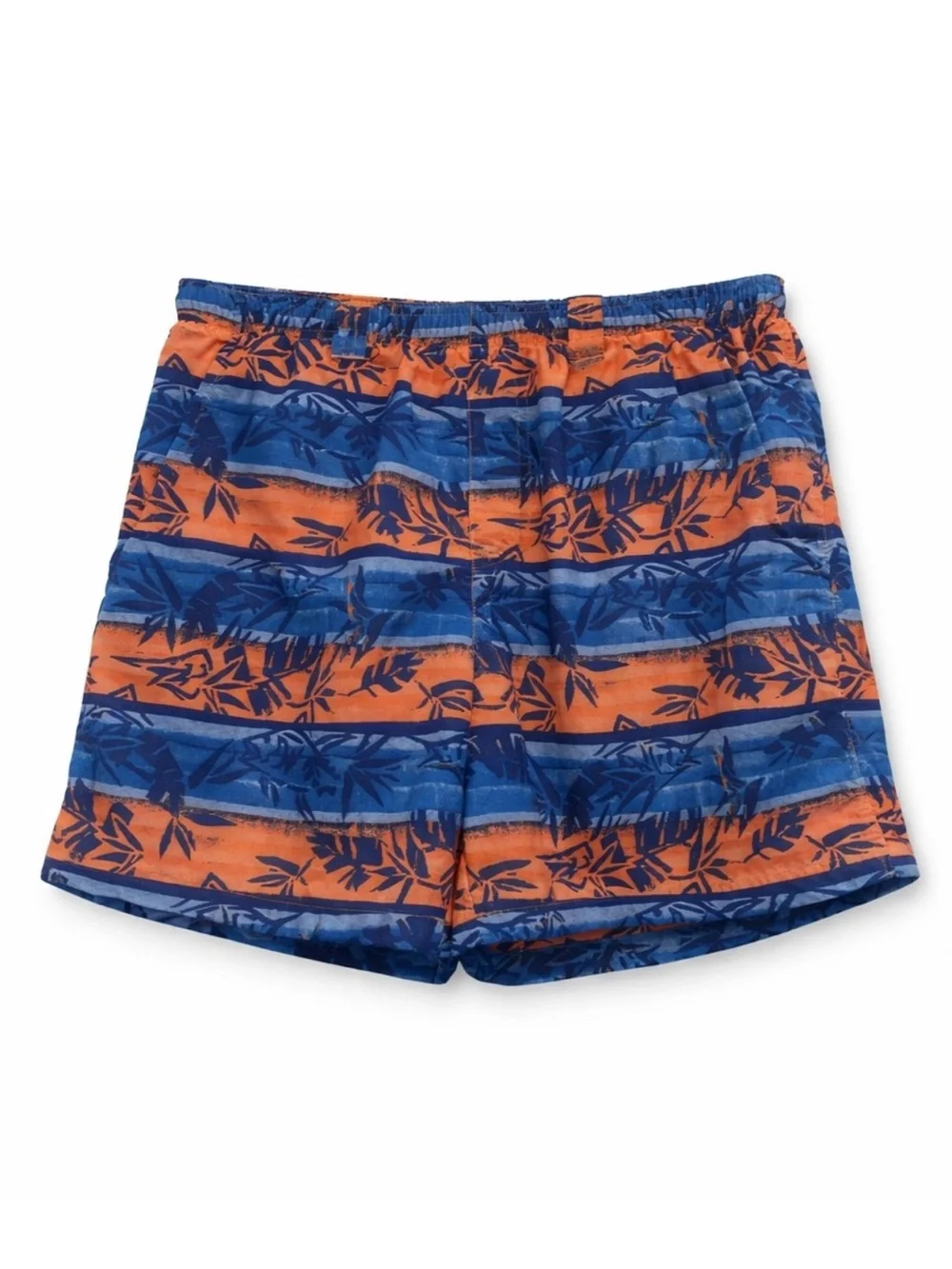 Columbia PFG Swim Trunks Omni-Shade Palm Print Blue Orange | Men’s Small